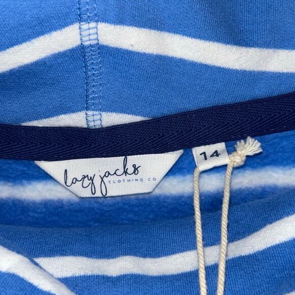 Women’s Lazy Jacks SuperSoft pullover Sweatshirt  blue white striped Size US 10 - Picture 5 of 8